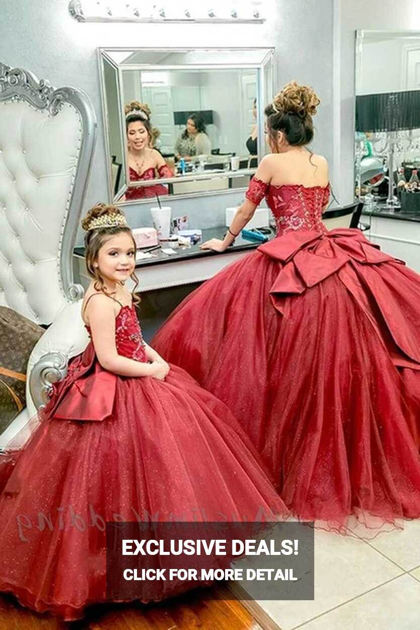 Cinderella Red Ball Gown Quinceanera Dresses With Big Bow Beaded ...