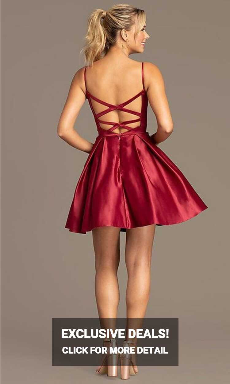 Classy Silk Cherry Red Short Dress , Short Dress , Bridesmaid ...