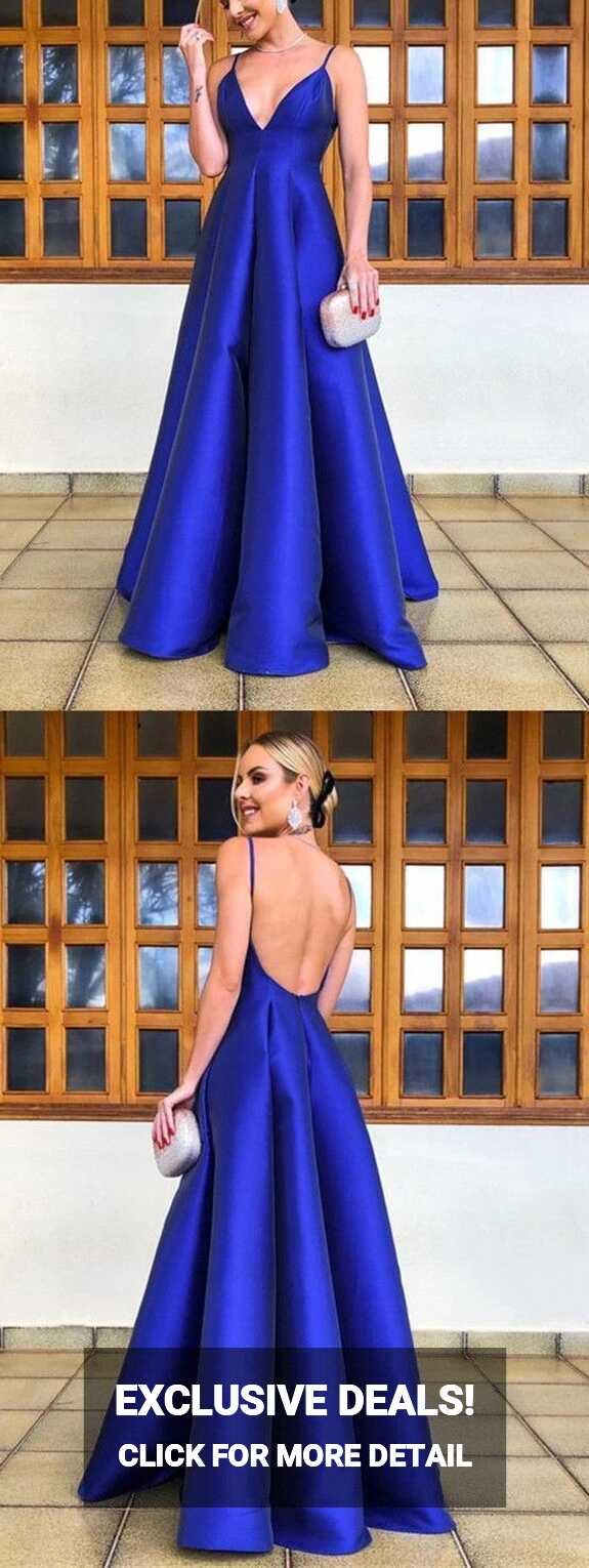 Classy Simple Royal Blue Satin Prom Dress | Occasion Dress