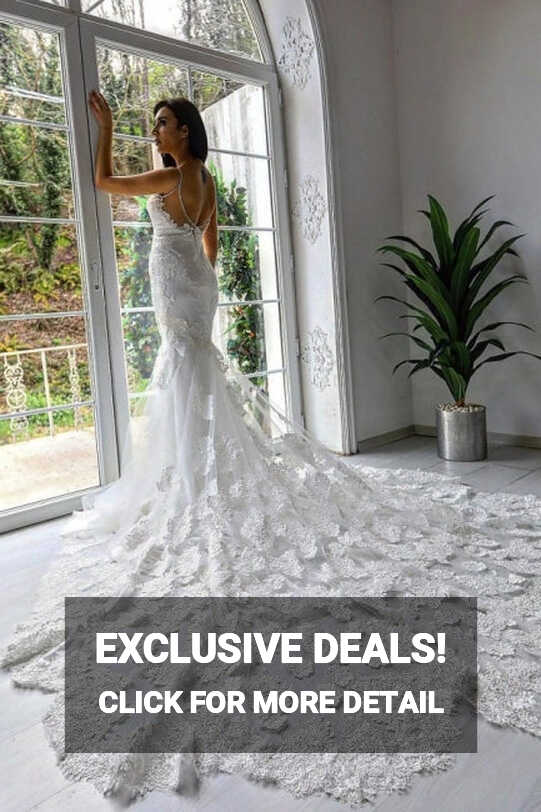 Classy Sleeveless Spaghetti Straps Mermaid Wedding Dresses with ...