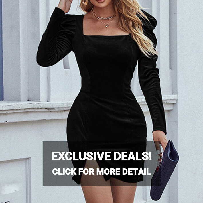 Clearance-Sale Spring Dresses For Women Vacation Women Black Solid ...