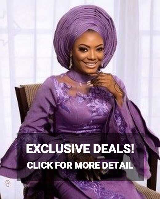 Clipkulture | Beautiful Yoruba Bride In Purple Embroidered Aso Oke ...