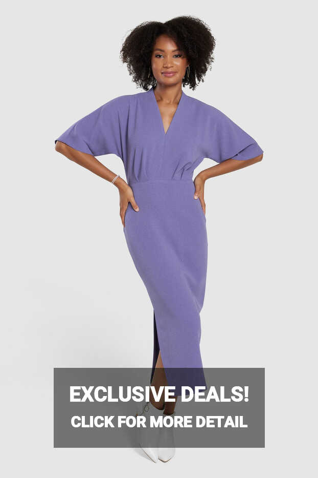 Closet London| Lilac purple Pencil Kimono sleeves Midi Dress