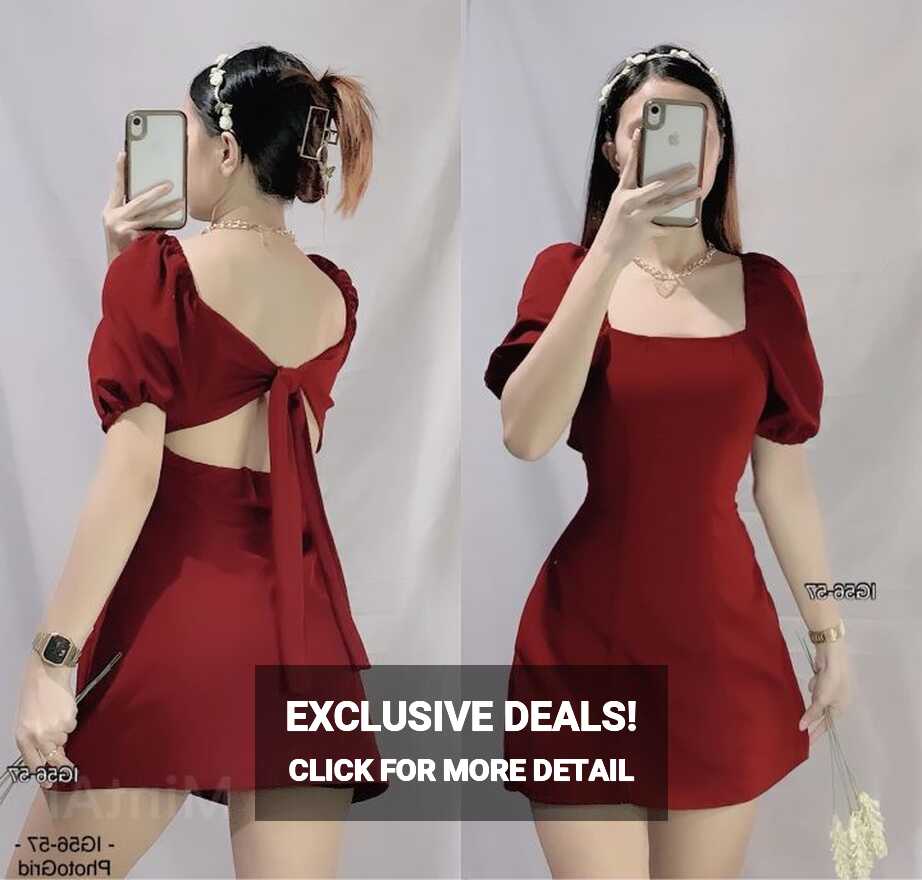 Clover Mini Puff Dress Backless Casual Dress Simple Chic Style ...