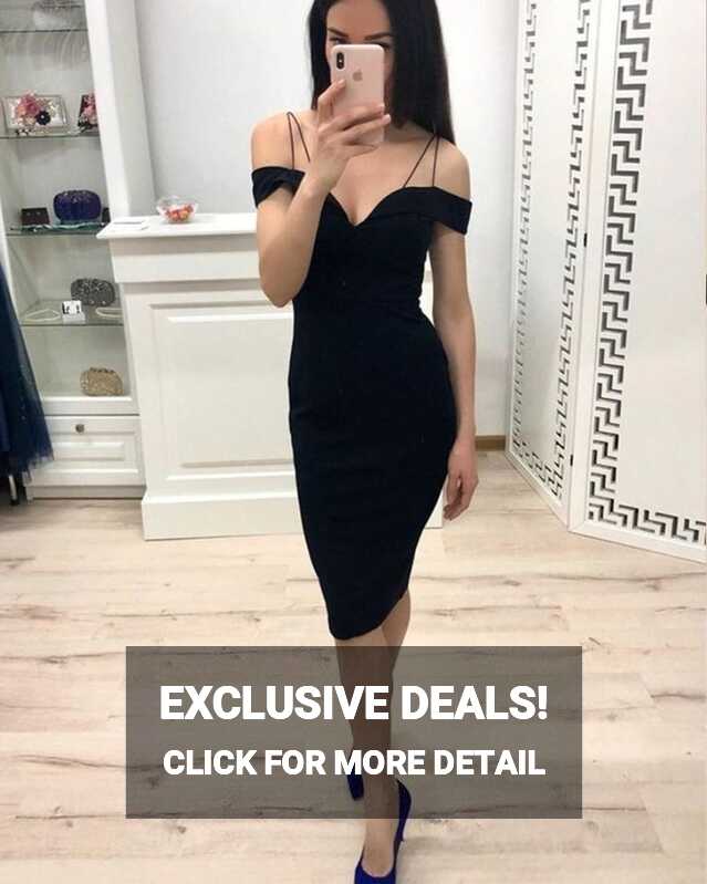 Cold Shoulder Black Simple Bodycon Party Dress