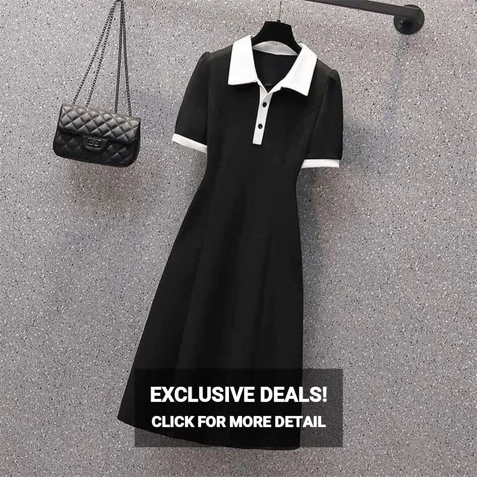 Collar Knee-length Dresses Casual Solid Empire Solid Pullover ...