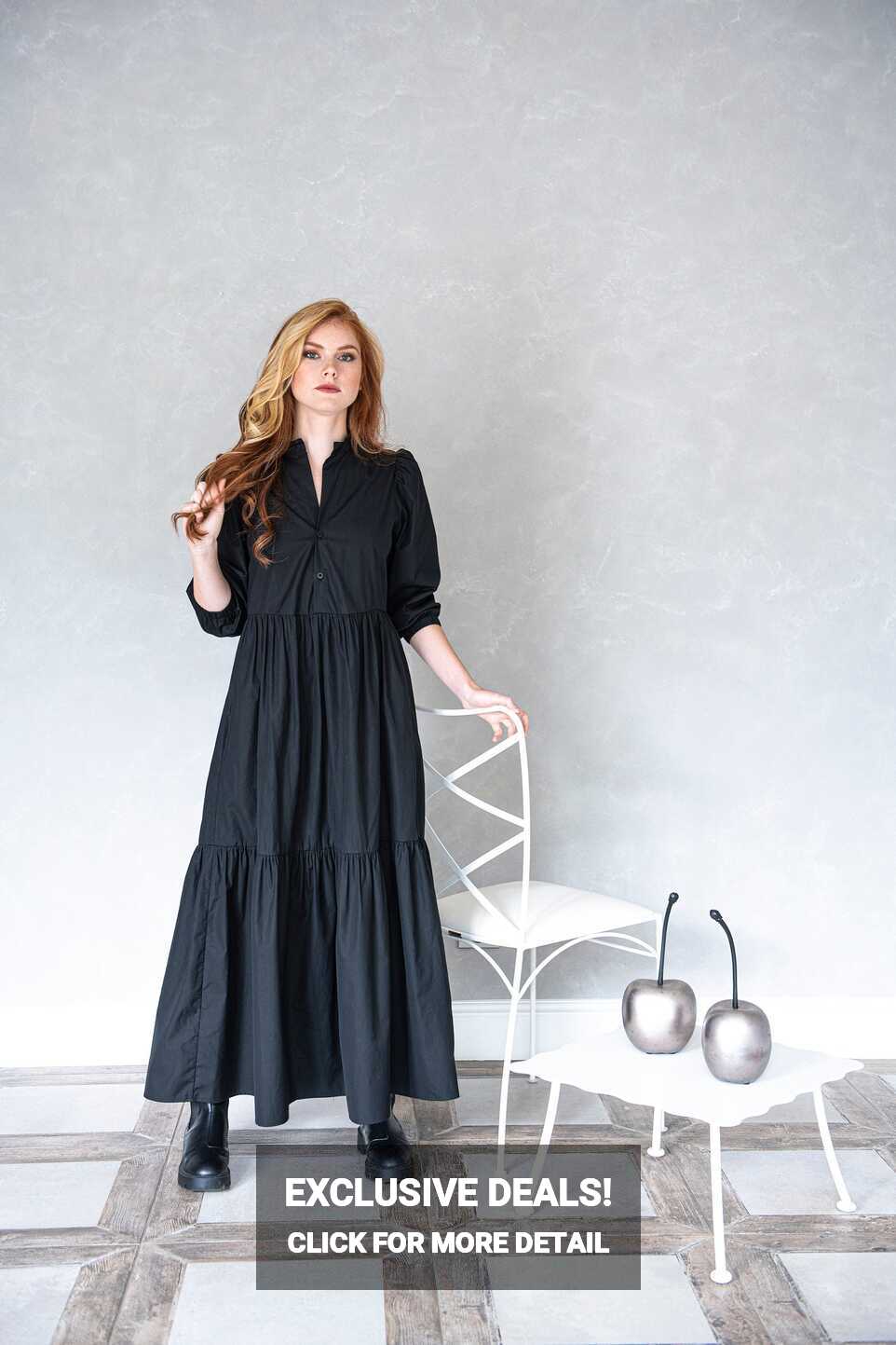 Cotton Maxi Dress With Sleeves - Etsy