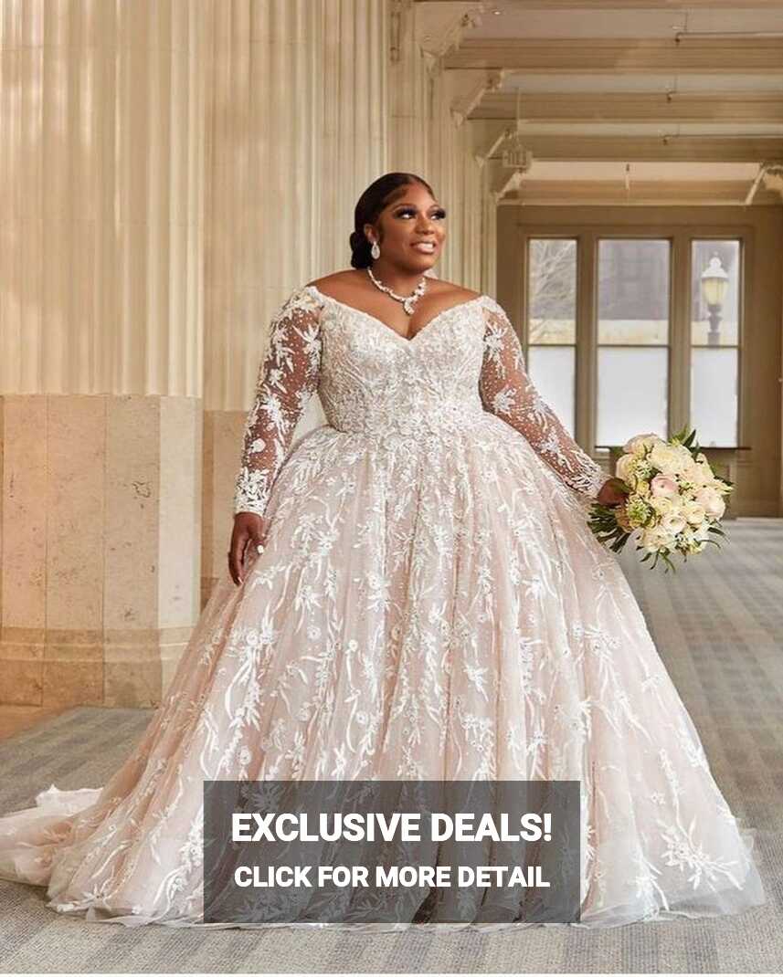 Custom Long sleeve plus size wedding dresses from $800