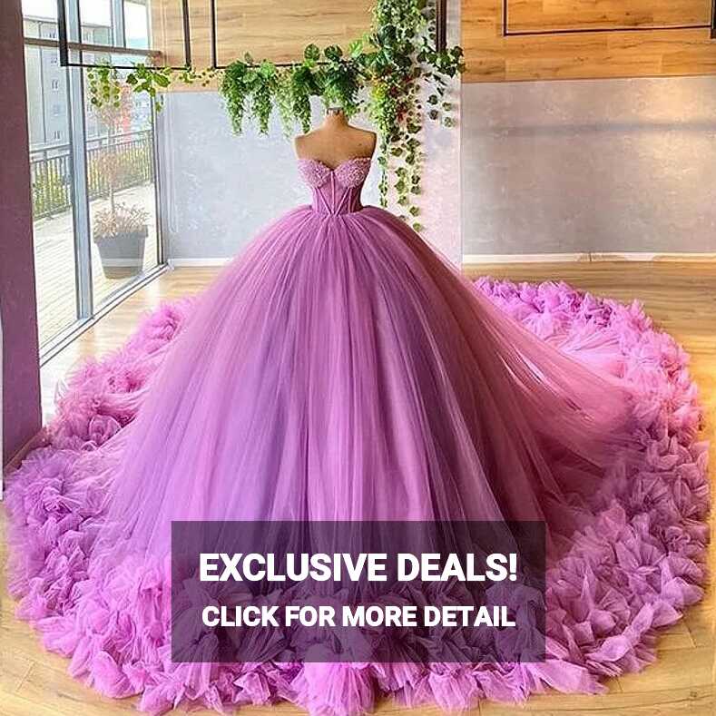 Custom Made Princess Ball Gown Purple Prom Dresses 2023 With ...