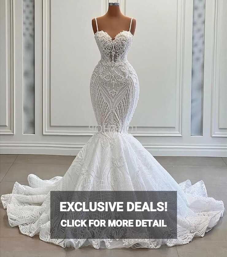 Custom Made Sleeveless Sparkly Mermaid Wedding Dress With Elegant ...