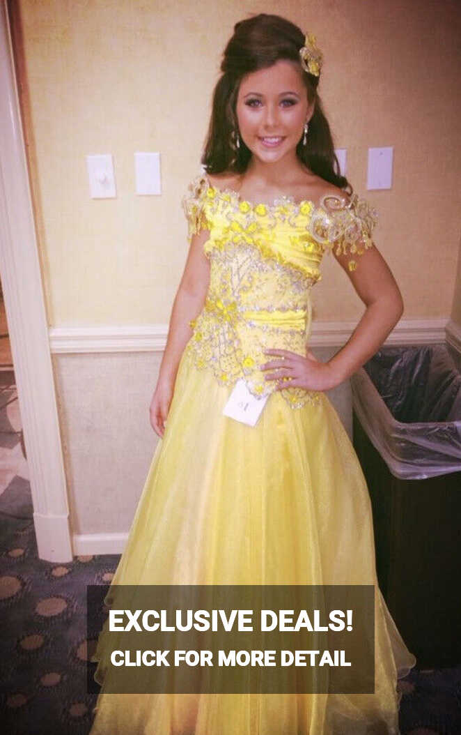 Custom One-Of-A-Kind yellow Glitz WINNING Pageant Gown Teen Girls ...