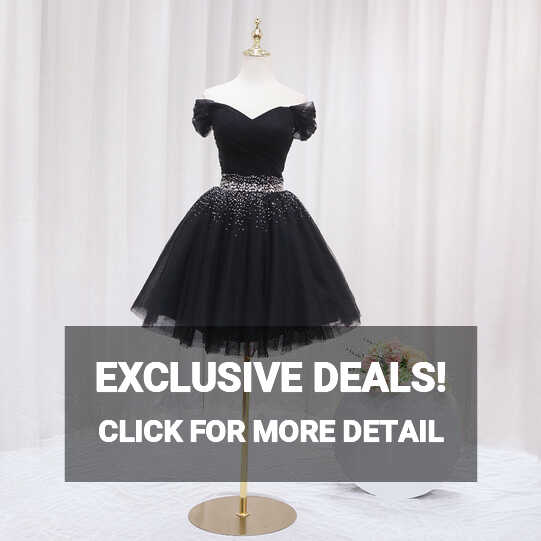 Cute Black Short Tulle Homecoming Dress Party Dresses, Black ...