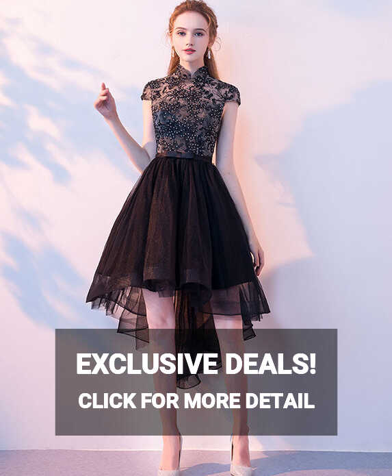 Cute Black Tulle Short Prom Dress, Black Homecoming Dress – shopluu