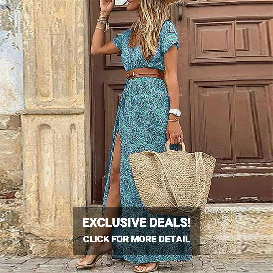 Cute Dresses for Women Long Womens Summer Dress Casual Print Loose ...