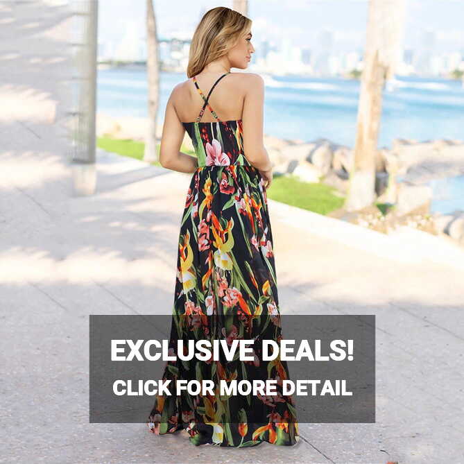 Cute Summer Dresses For Women Long Flowy Floral Backless Evening ...