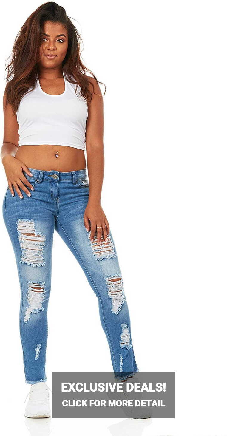 Cute Teen Girl Jeans juniors plus ripped repaired patched skinny ...