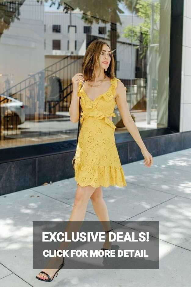 Cute Yellow Midi Dress For Spring | Honest Darling