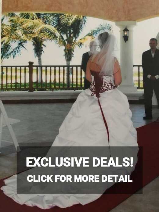 DAVIDS BRIDAL WHITE WEDDING GOWN SIZE 2 RED ...