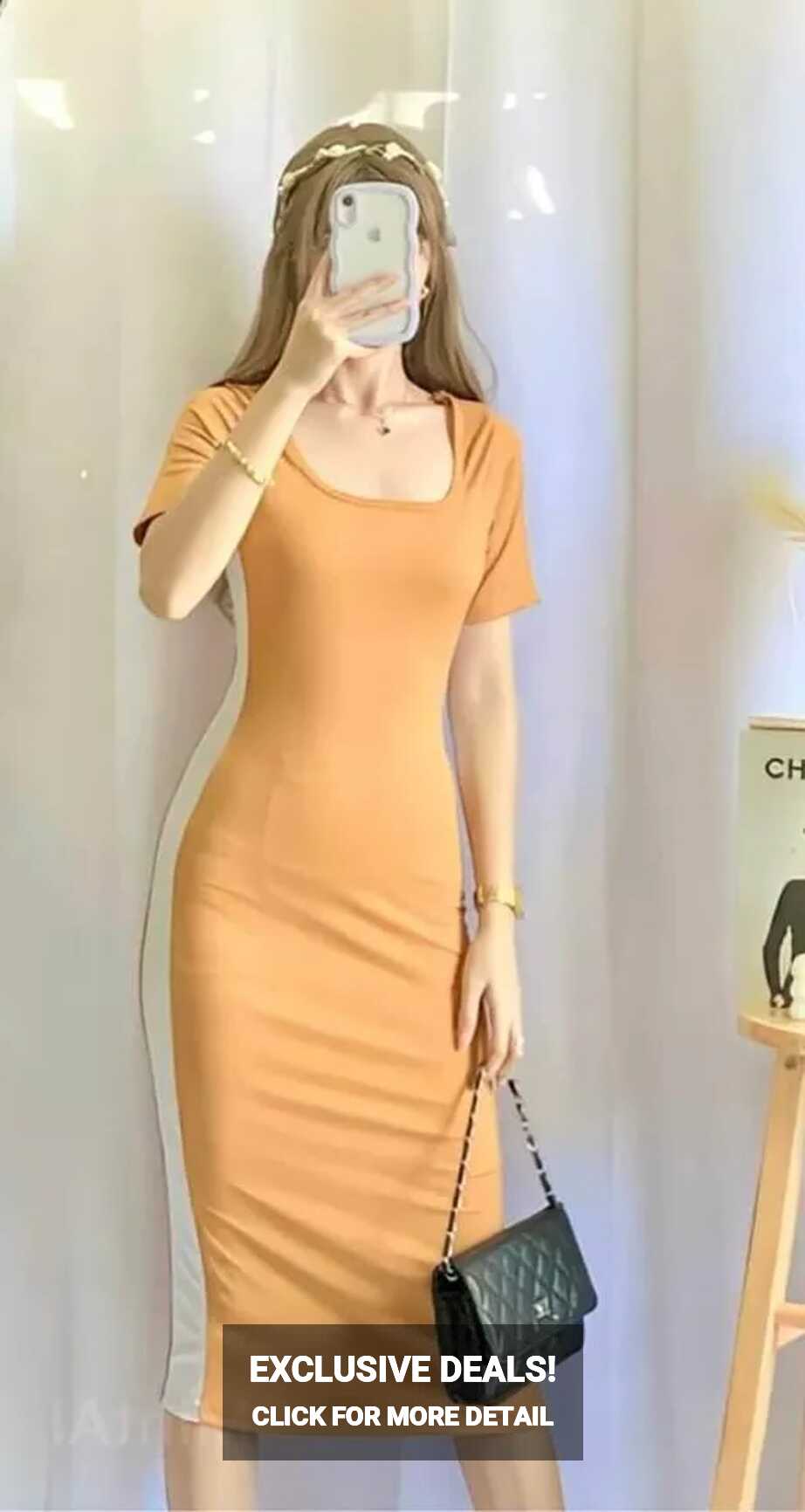 DBS COMBI Long Bodycon Dress High Quality Stretchable Knitted ...