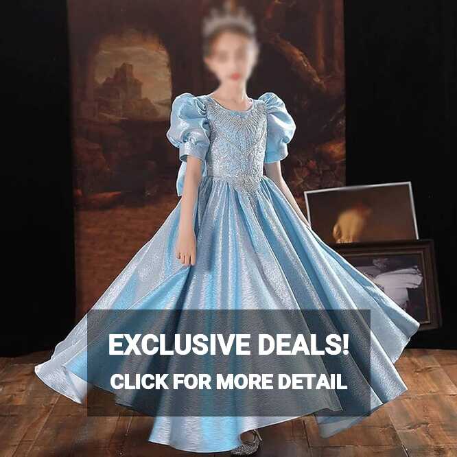 DHTDVD Children Back Big Bowknot Ball Gowns Kids Evenning Party ...