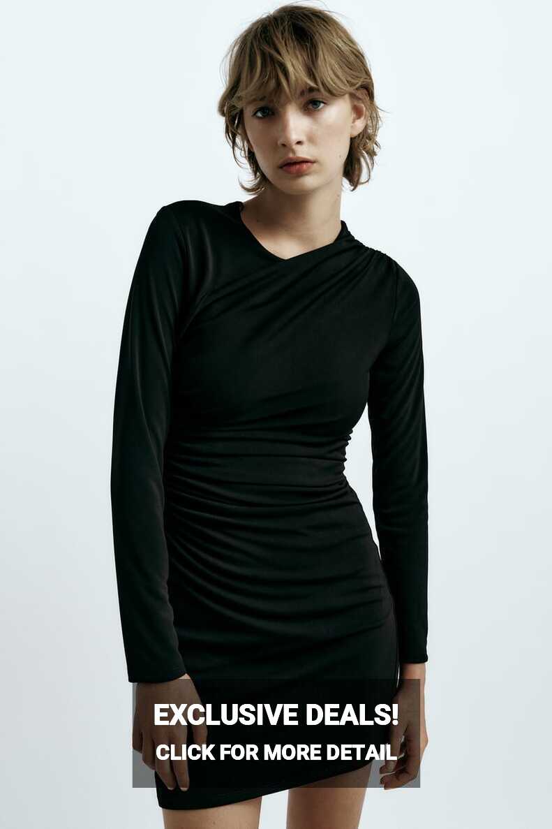 DRAPED SHORT DRESS - Black | ZARA Turkey