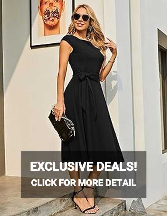 DRESSTELLS Women&#39;s Cocktail Dresses, Black Formal Wedding Guest ...