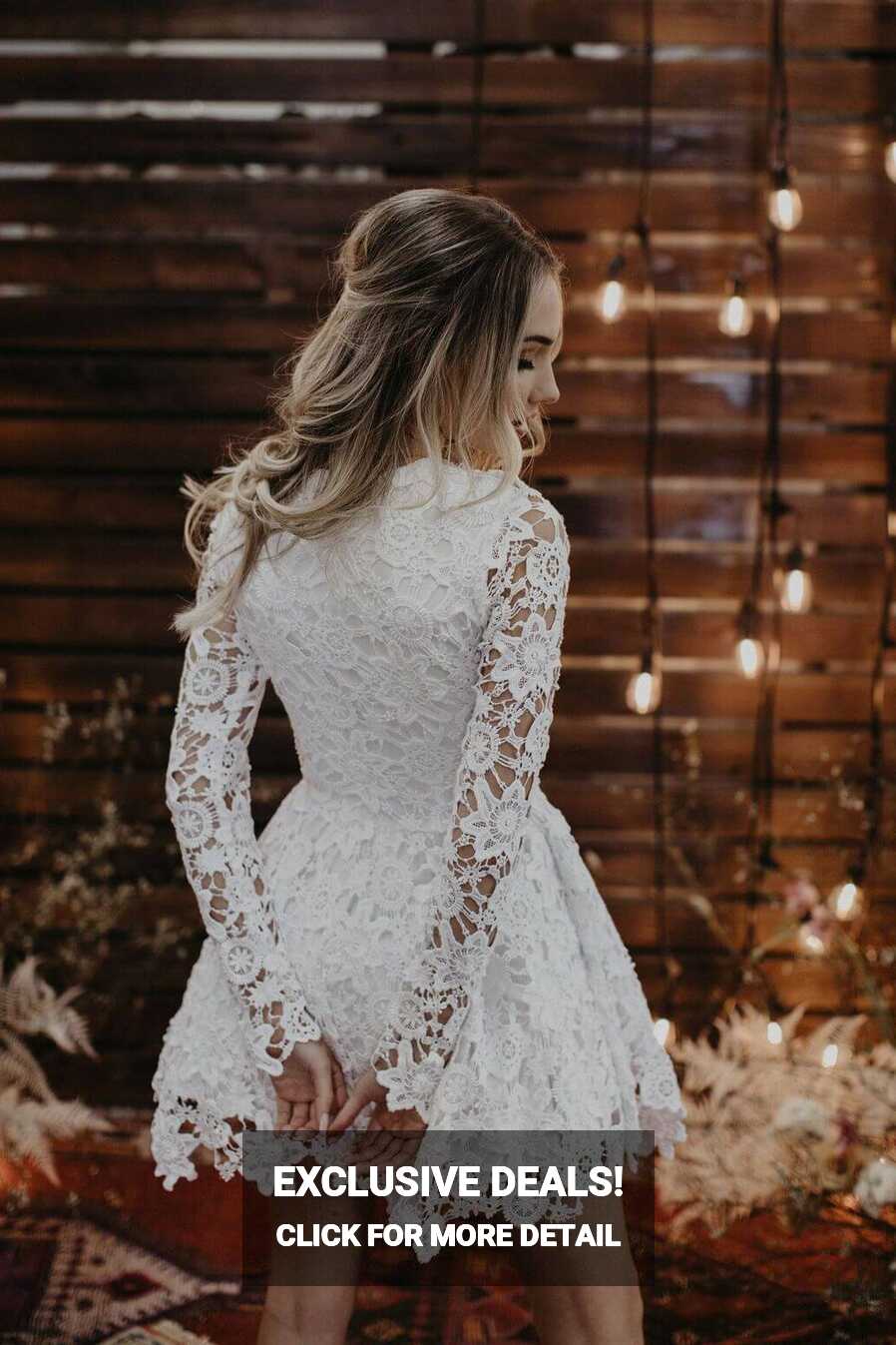 Daniela Short Lace Boho Wedding Dress | Dreamers and Lovers