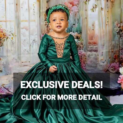 Dark Green Beaded Flower Girls Dresses Princess Kids First ...