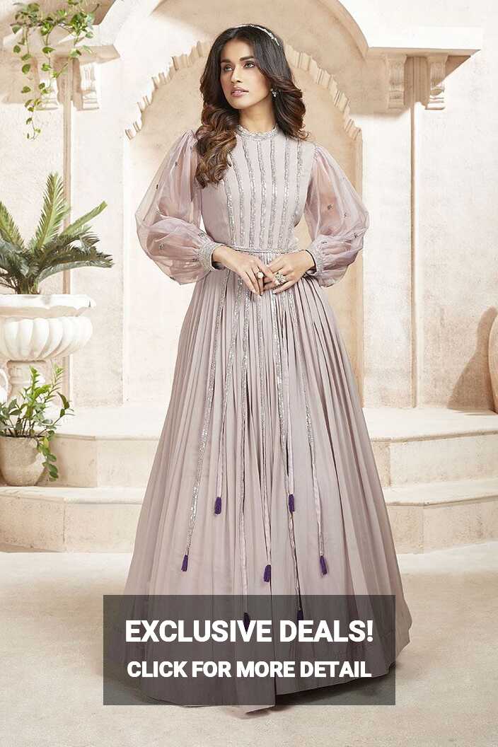 Delightful Lilac Colored Designer Gown