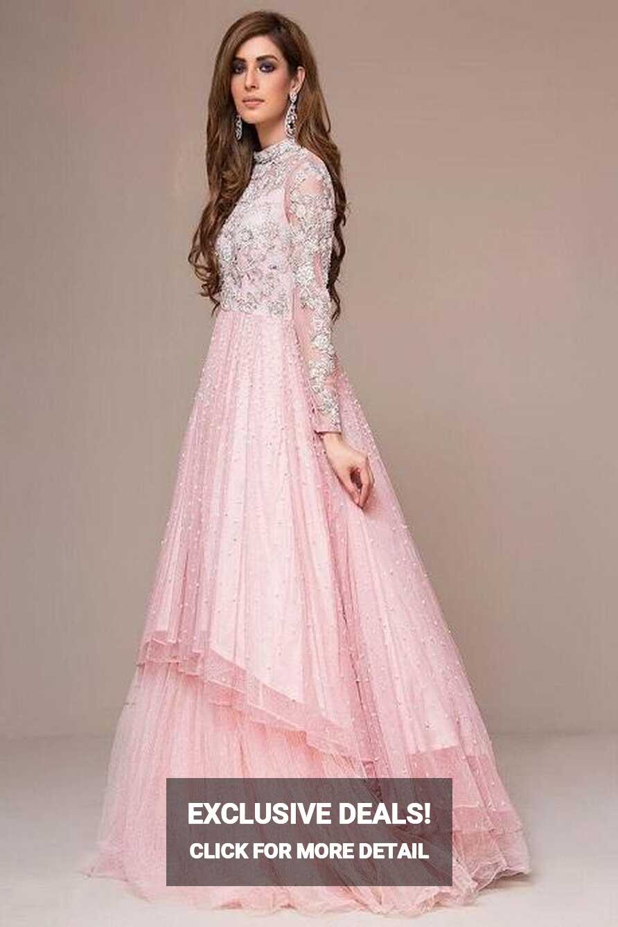 Designer Baby Pink Color Soft Net Gown – TheDesignerSaree