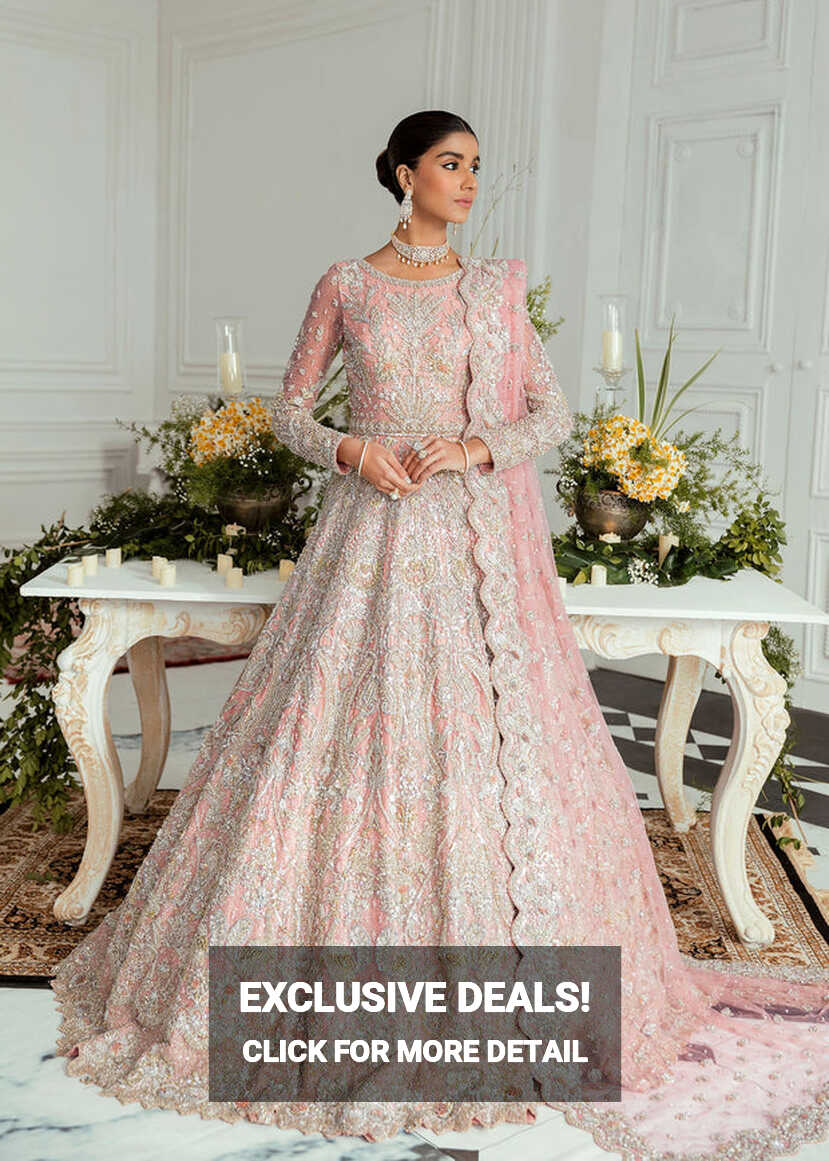 Designer Bridal Light Pink Indian Wedding Dress for Walima ...