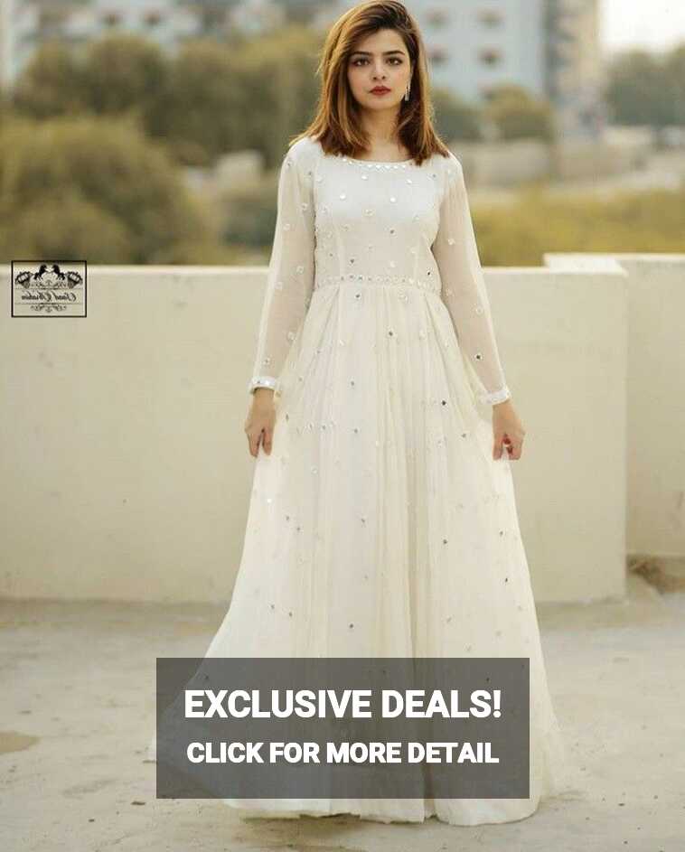 Designer Girls White Colour Combination Dress Design | White Eid ...