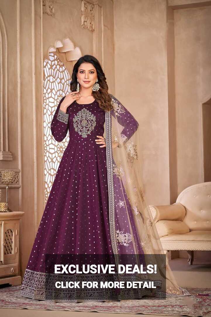 Designer Purple Colour Ethnic Anarkali Dress For Beautiful Wedding ...