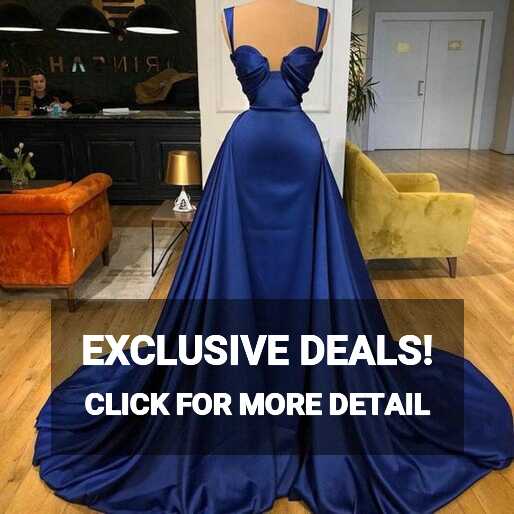 Detachable Skirt Royal Blue Prom Dresses For Women Simple Elegant ...