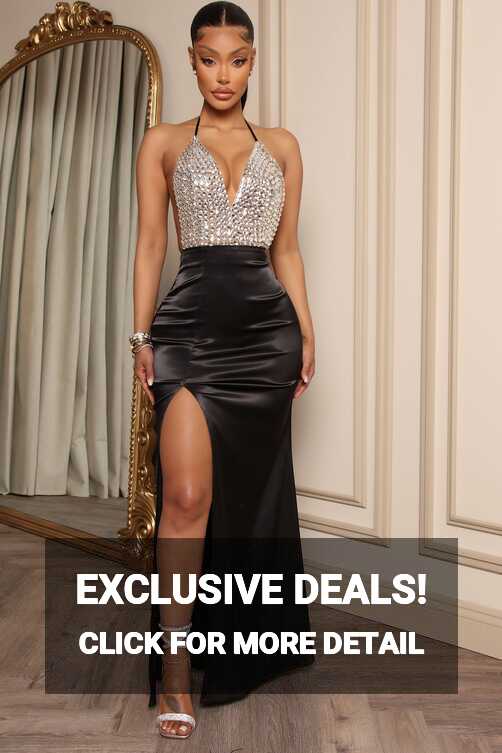 Diamonds Forever Embellished Maxi Dress - Black | Fashion Nova ...