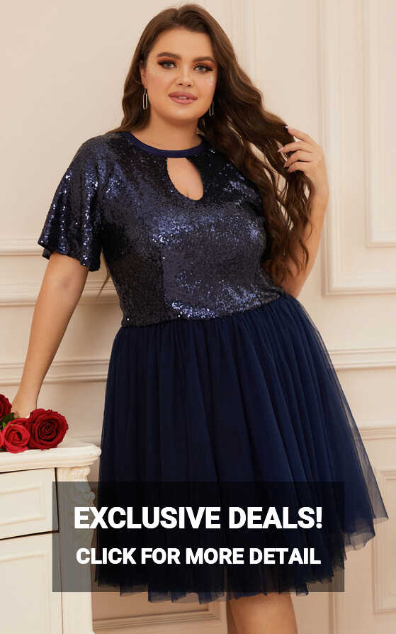 DolphinBanana Curve Women Plus Size Sequins Tulle Off the Shoulder ...