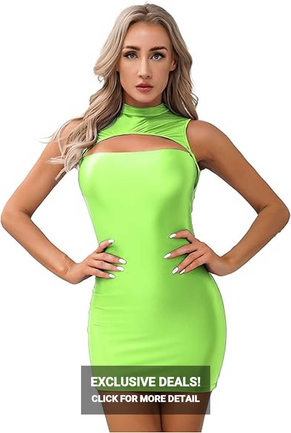 Doomiva Women&#39;s Bodycon Dress Cut Out Party Dress Short Mini Dress ...