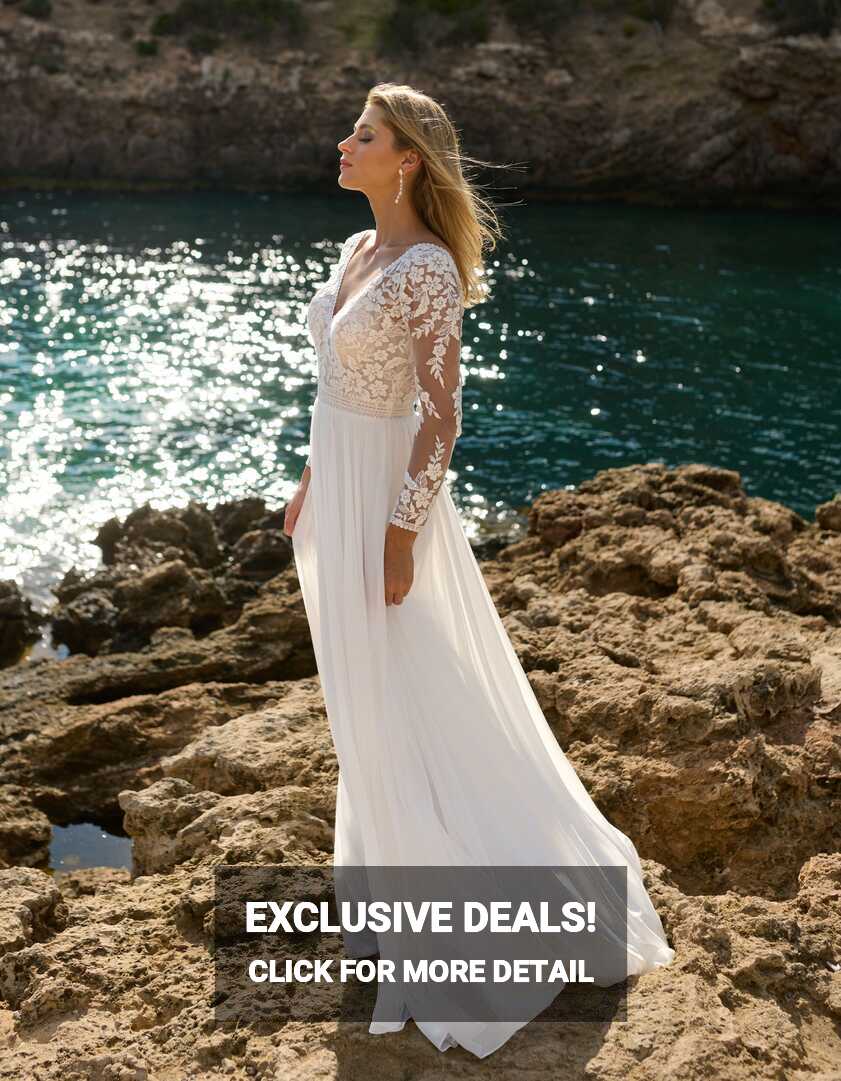 Dorit a boho wedding dress with long sleeves - wed2b