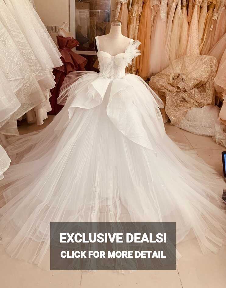 Dramatic White Princess Wedding Dress Made to Order, Lovely Unique ...