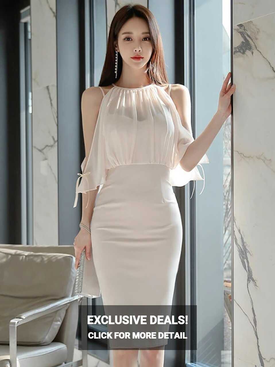 Dress Midi Bodycon Korean Fashion | Bodycon Dresses Korean Style ...