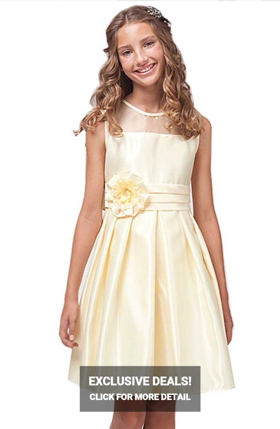 Dress for girls age 7- 12 | Yellow flower girl dresses, Girls ...