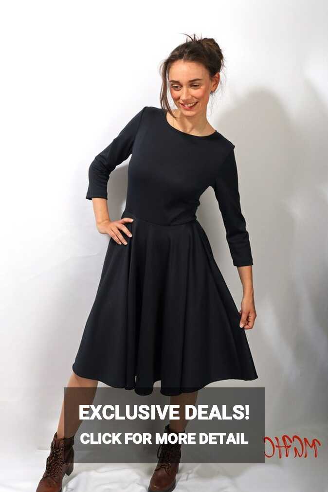 Dress lucy Black Cocktail Dress Rockabilly Knee Length Ladies ...