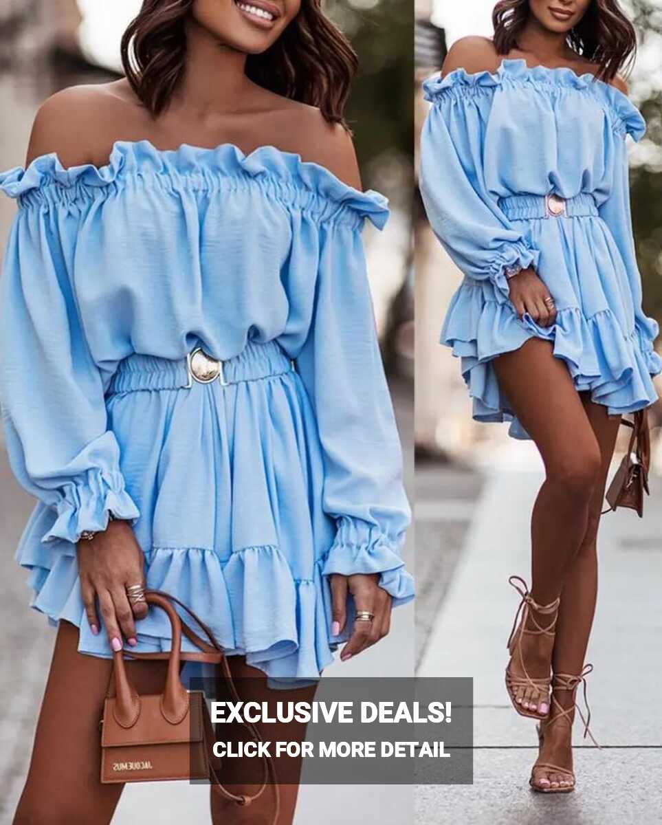 Dresses For Women 2023 Summer Casual Sweet Fashion Off Shoulder ...