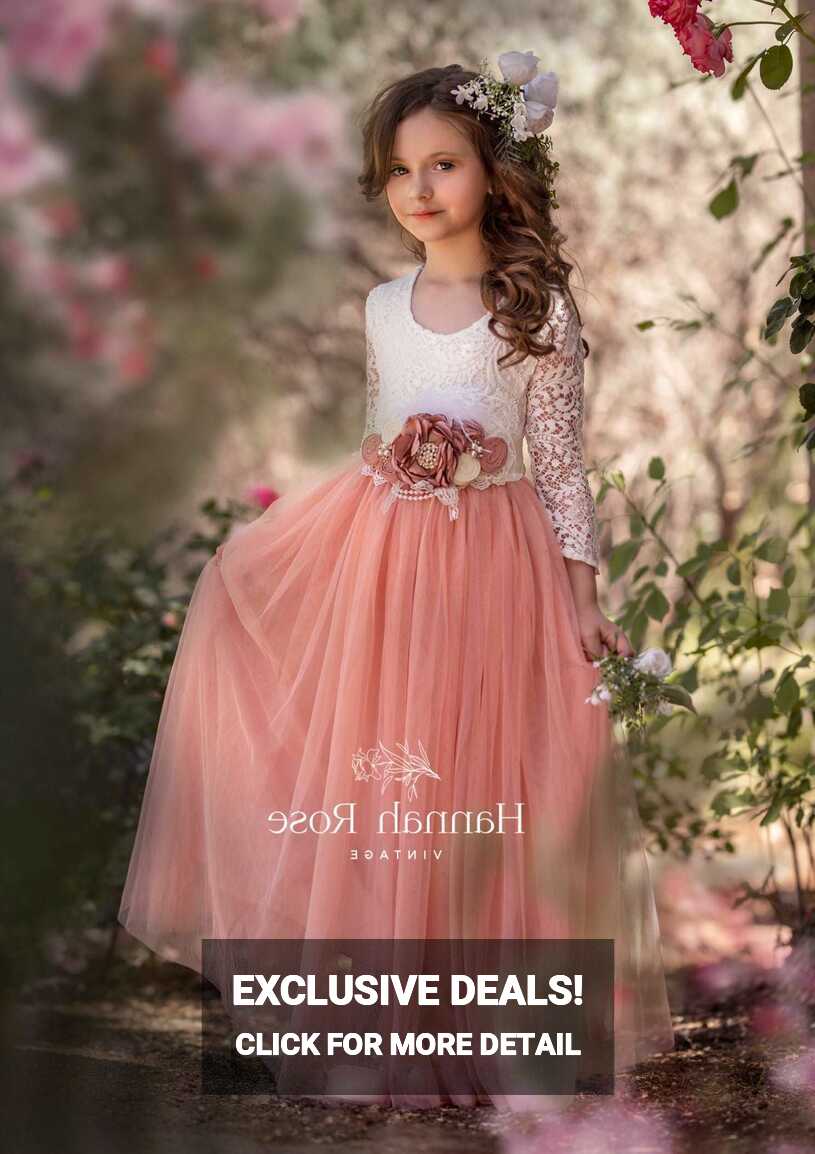 Dusty Pink Flower Girl Dresses - Hannahrosevintageboutique.com