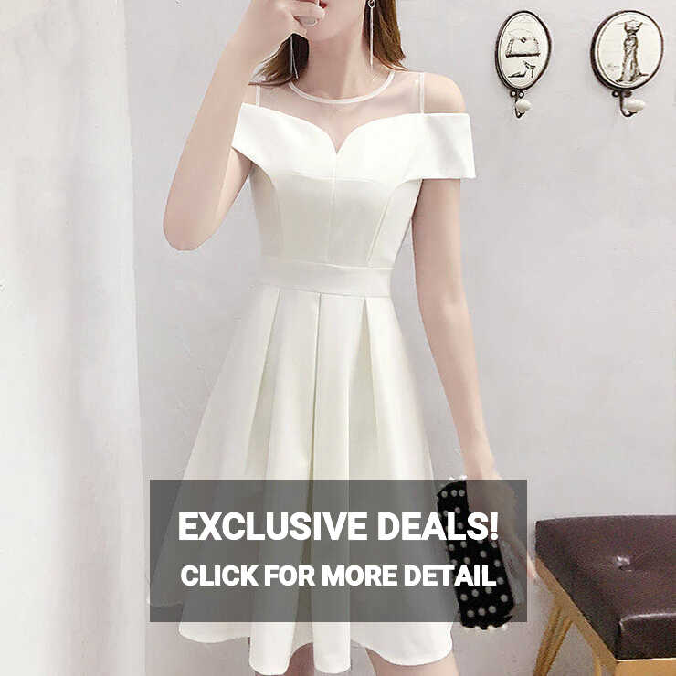 ELF TRIBE New Chiffon Off shoulder Semi Formal Evening Gown White ...