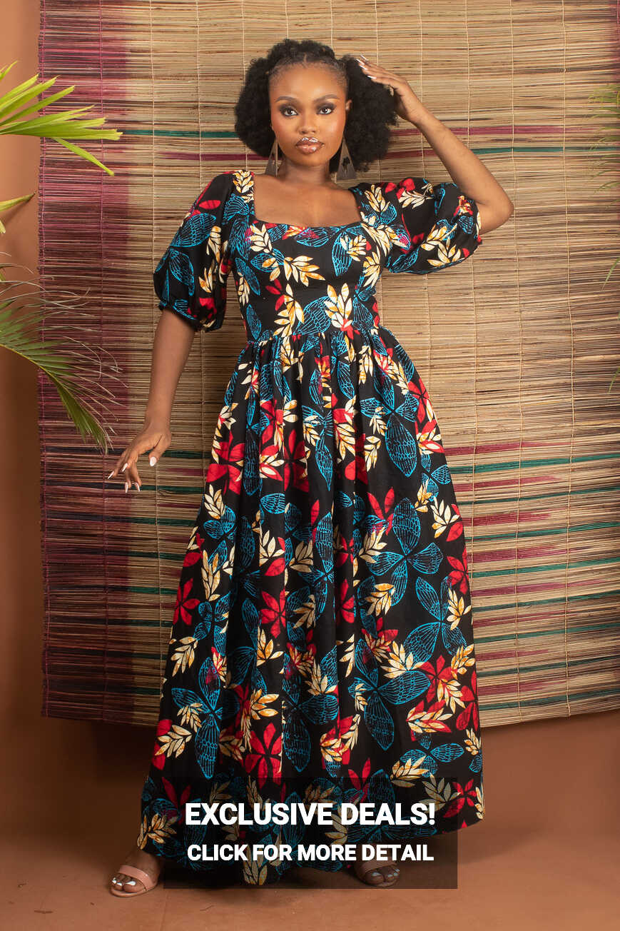 ESOSA African Print Ankara Maxi Dress - Naborhi