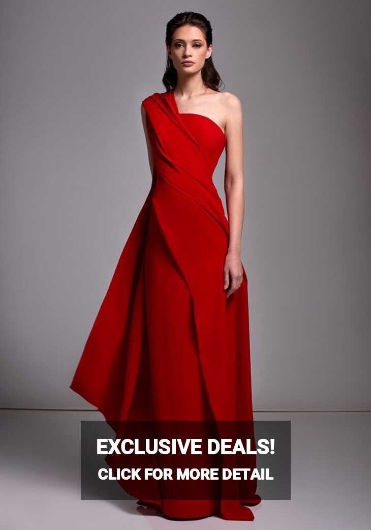 Edward Arsouni | Draped Minimalist Red Cocktail Dress | HK ...