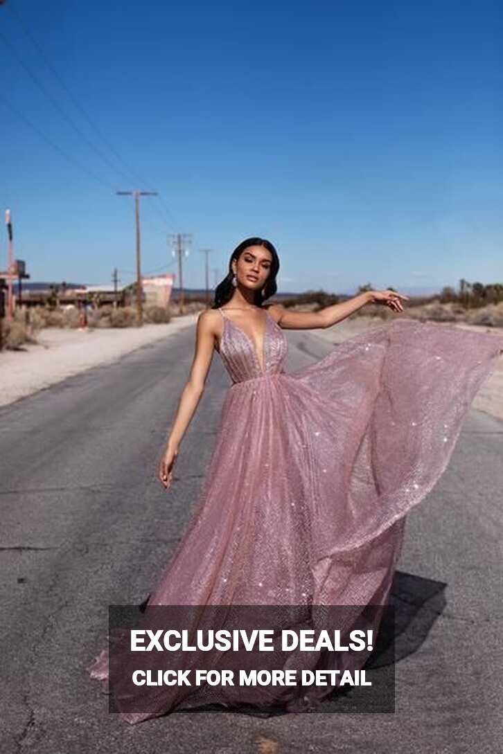 Electra Glitter Gown - Rose Gold