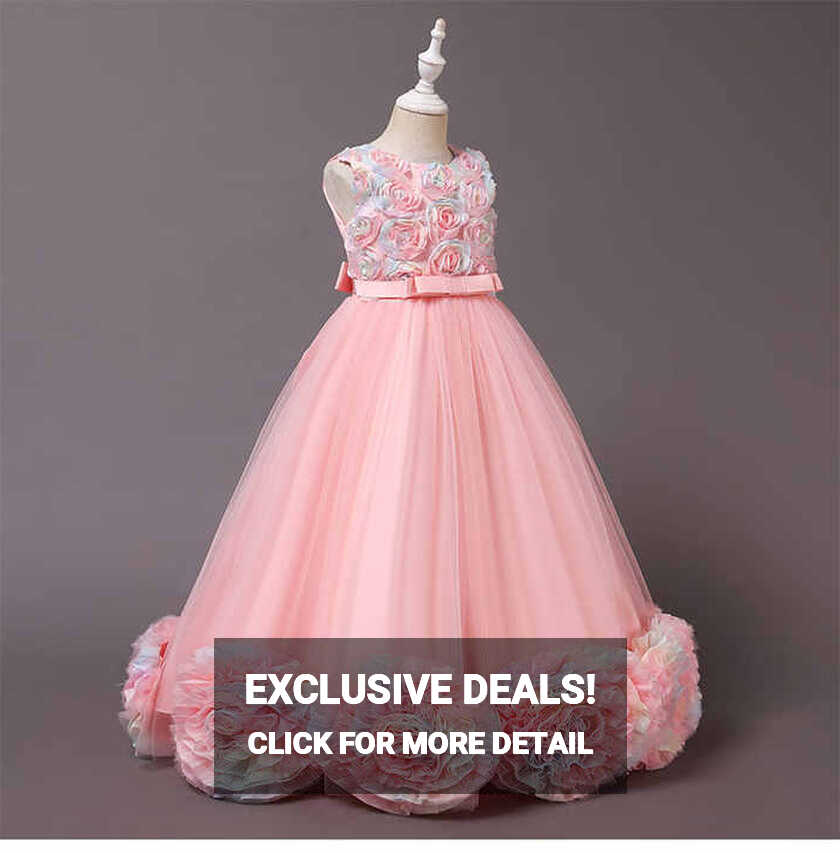 Elegant Ball Gown Girls Wedding Dress Age 5-12 Years Old Flower ...