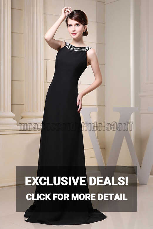 Elegant Black Evening Dress Prom Formal Dresses With Beading ...